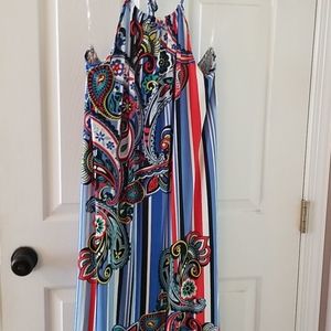 Multi  colored  halter dress